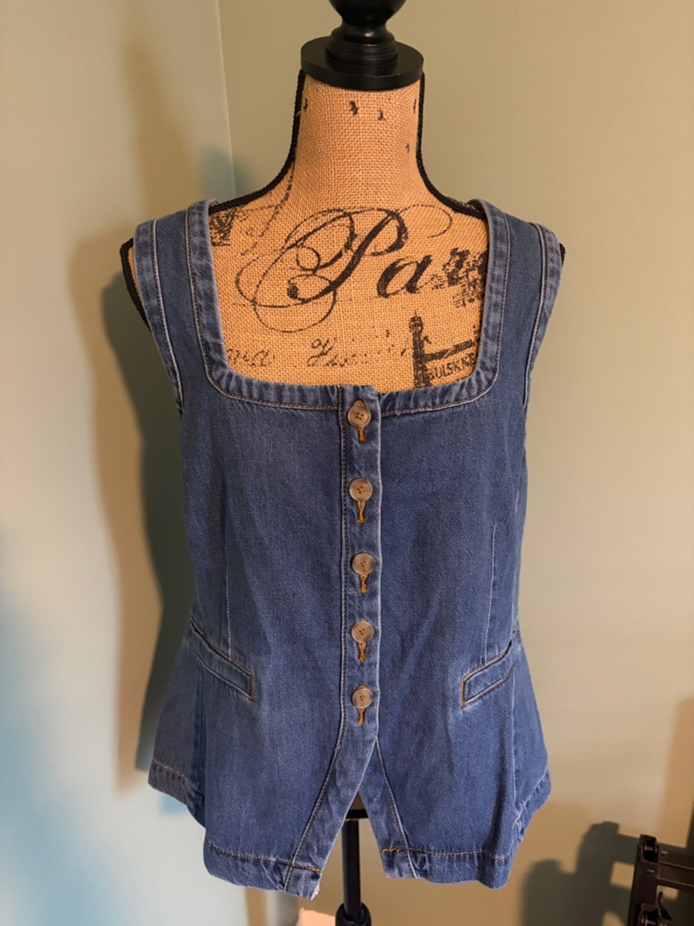 Loft Denim Square Neck Vest
